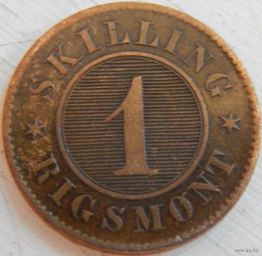 6. Дания 1 скиллинг 1856 год