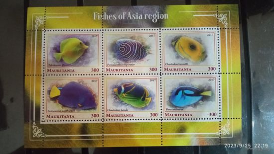 Блок рыбы морские обитатели MNH