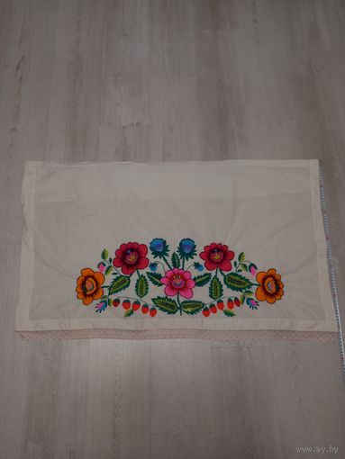 Вышитая занавеска,  шторка, фиранка старинная