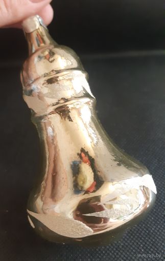 Игрушка ёлочная Колокольчик Изольда, стекло. СССР