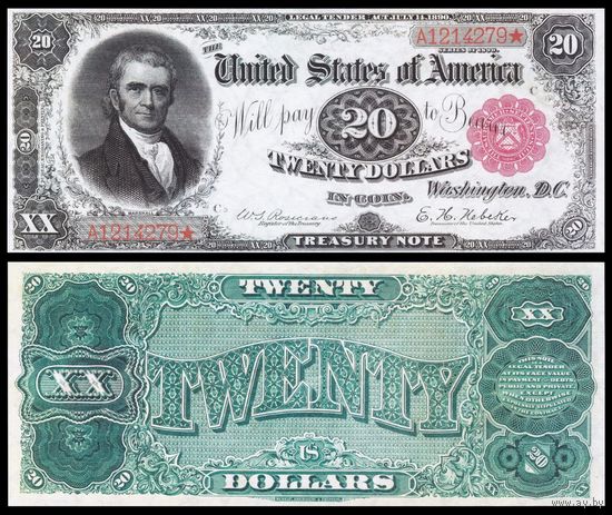 [КОПИЯ] США 20 долларов 1890г., водяной знак