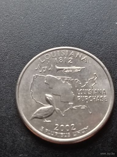 США 25 центов 2002 г. D - Луизиана