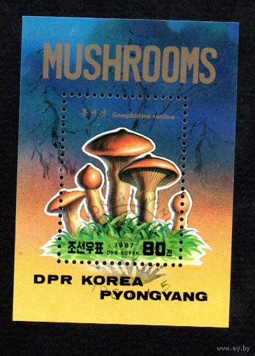Грибы Корея 1987 год 1 блок