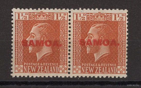 1916 Самоа  George V, сцепка 2 марки (SG 136), Британские колонии