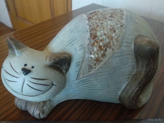 Большой кот, керамика, статуэтка, фигурка, мозаика
