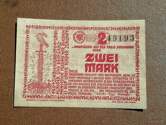 Германия 2 марок 1918 год нотгельд
