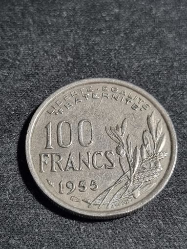 Франция 100 франков 1955 без отметки монетного двора