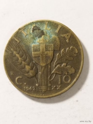 Италия 10 сентизим 1942