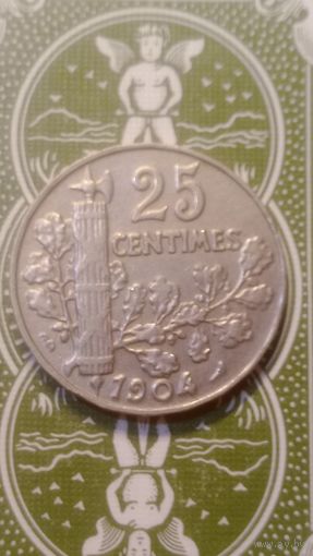 Франция 25 сантимов 1904