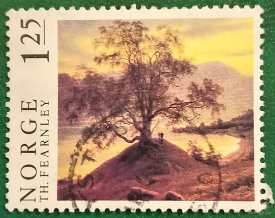 Норвегия 1976. Живопись Томаса Фернли. Старая берёза у Согнефьорда