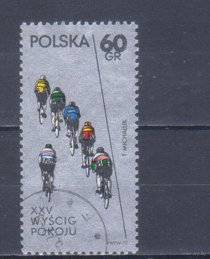 [584] Польша 1972. Велоспорт.Велосипед. Одиночный выпуск. Гашеная марка.