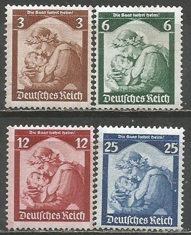 Германия(Рейх). Реанниксация Саара. 1935г. Mi#565-68. Серия.