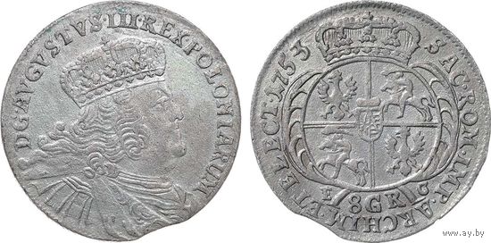 Двузлотовка 8 грошей 1756 Август III