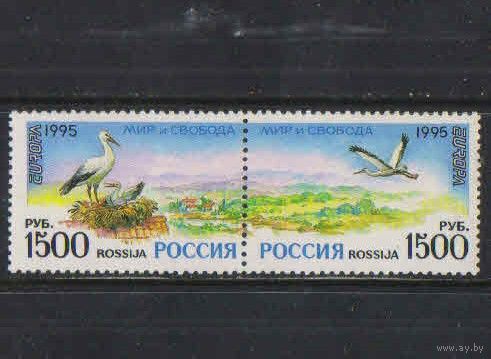 Россия РФ 1995 Вып Европа Мир и свобода Полная Сцепка #252-3**