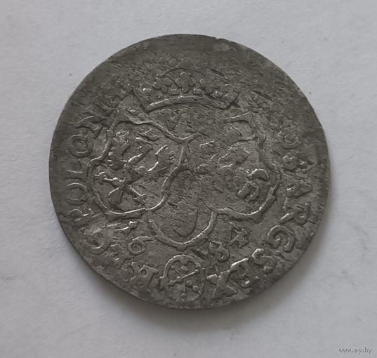 Карона i Ян Сабескi! 6 Грошей 1684 SP Быдгощ, R2