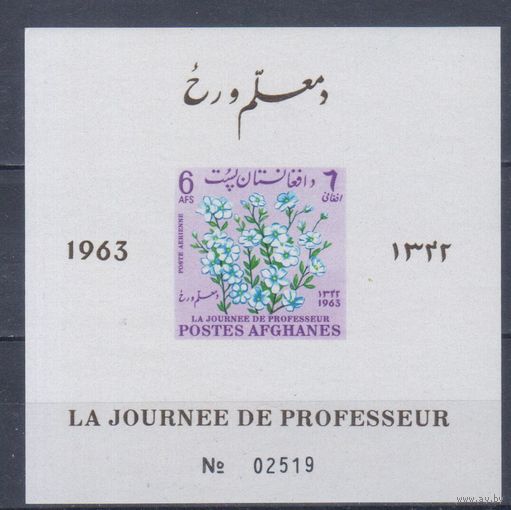 [697] Афганистан 1964. Флора.Цветы.Лён. БЛОК MNH