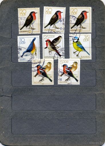 ГДР,1979, ПТИЦЫ    8м  по 20 коп шт  гашеная
