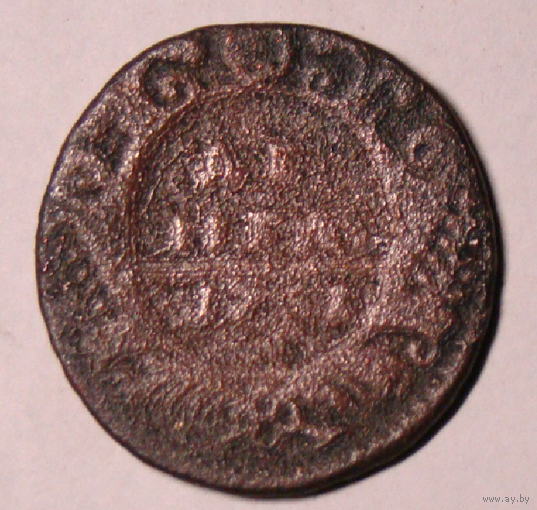 Денга 1771 , не каталожная чеканка , сломан  скипетр