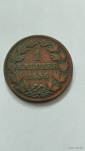 1 крейцер 1856г. Баден