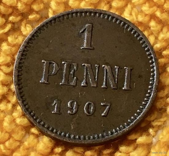 1 penni 1907 года.
