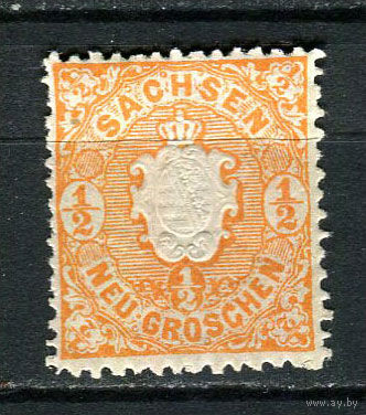 Германские земли - Королевство Саксония - 1863/1867 - Герб 1/2Ngr - [Mi.15] - 1 марка. MNH.  (Лот 49HB)-T4P51