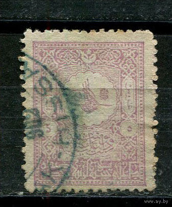 Османская Империя - 1901/1905 - Тугра Абдул Гамида II 5Pia - [Mi.91A] - 1 марка. Гашеная.  (Лот 15JD)-TG2P1