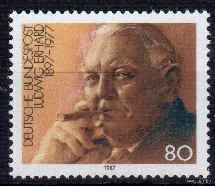 Германия. 1987 год. 90-летие со дня рождения Людвига Эрхарда, политик **