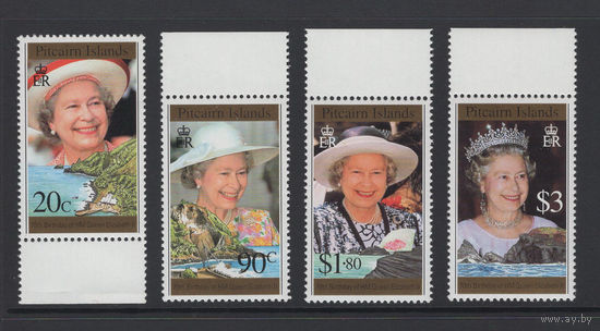 Питкэрн Острова /Pitcairn Islands 1996** 70 летие Королевы Елизаветы II   #475-478