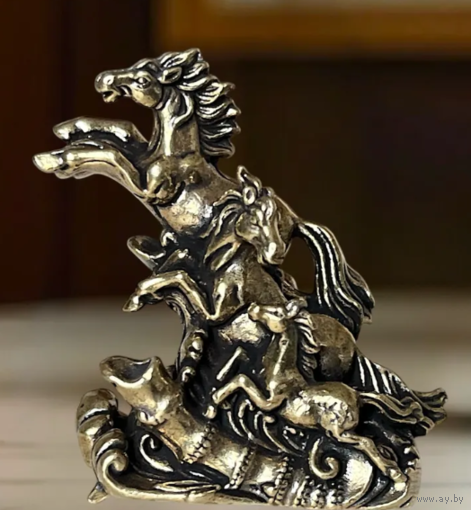 Статуэтка миниатюра Лошади Латунь