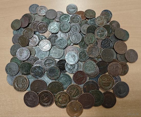 Царская медь, лотом. 150+ шт Номиналы 1-2-3. Года