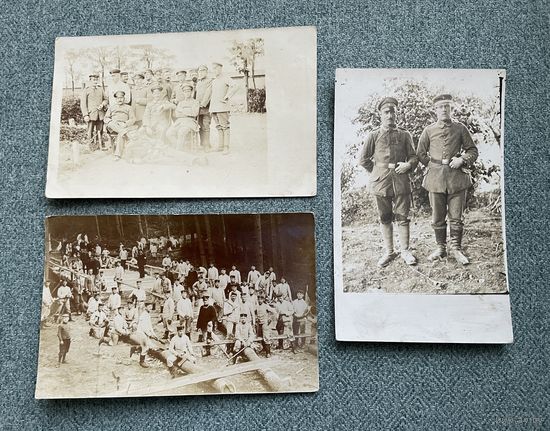 Фотооткрытки 1 Мировая война / Немецкие офицеры и солдаты на отдыхе и на позициях / Feldpost 09.08.1918 / подписана Buzan (Rumanien)