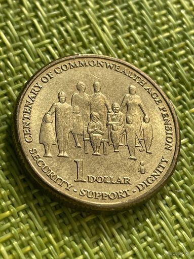 Австралия 1 доллар 2009 г. ( 100 лет выплаты пенсий в странах Содружества )