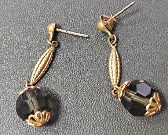 Эфектные Серьги с дымчатым кварцем. СССР
