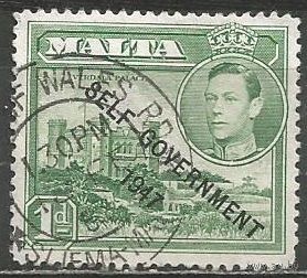 Мальта. Король Георг VI. Дворец губернатора. Надпечатка "Самоуправление". 1948г. Mi#201.