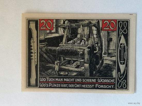 Германия, нотгельды, 20 пфеннигов 1921 год, округ Форт-Лауриц