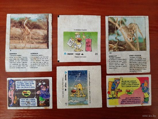 Вкладыши разные 6 шт. лотом в коллекцию.