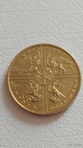 2 злотых 2000 Польша Великий Юбилей