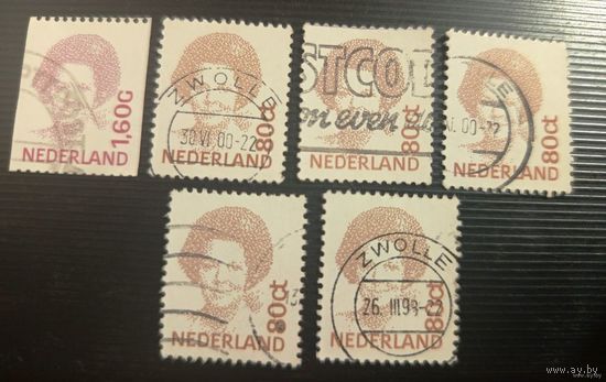 Набор марок Нидерланды - 6 шт (цена за все) - лот 21.