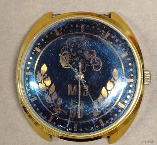 Винтажные наручные часы ракета с юбилейным циферблатом 50 лет МТЗ , заводятся идут , без ремешка , ТО часов не проводилось .