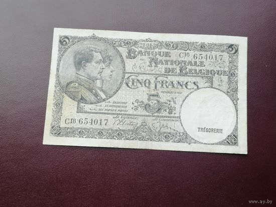 Бельгия 5 франков 1938
