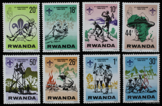 Набор марок Руанда 1978 скауты   MNH