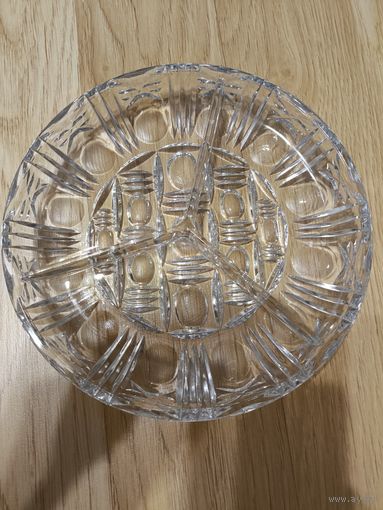 Винтажная хрустальная менажница