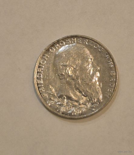 Баден 2 марки 1902.