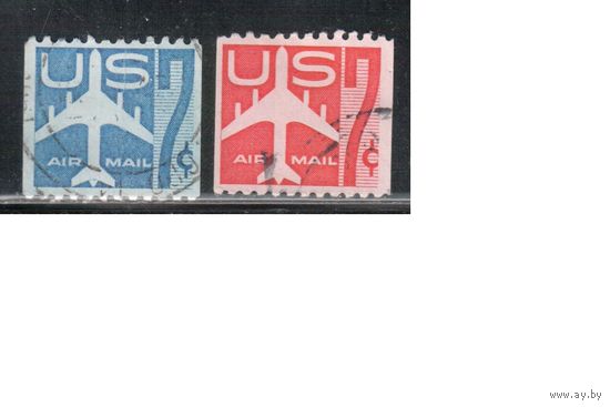 США-1958, (Мих.732С-733С),  гаш. , Авиапочта, Самолеты (полная серия)