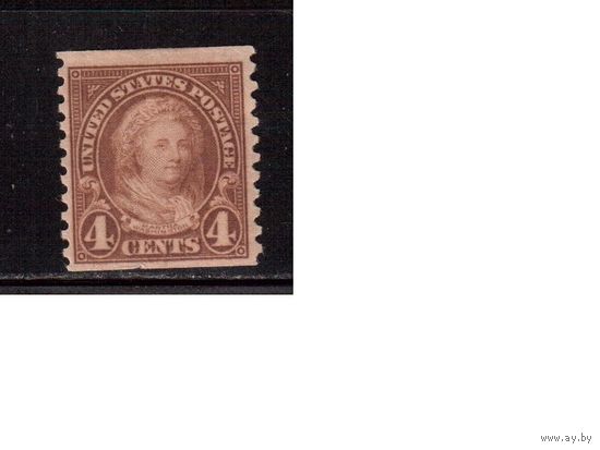 США-1922,(Мих.265J)  * ,  Стандарт, Личности, Марта Вашингтон