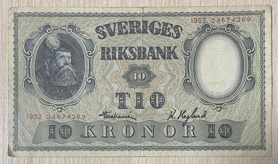 Банкнота 10 крон. 1952 год, Швеция.