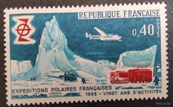 Франция. 1968г. Mi1639**. 20 лет Французской южнополярной экспедиции.