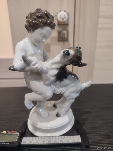 Статуэтка путти с козленком розенталь rosenthal, германия