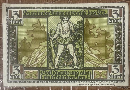 Нодгельд 3 марки 1923 год. Брауншвейг. Веймарская республика