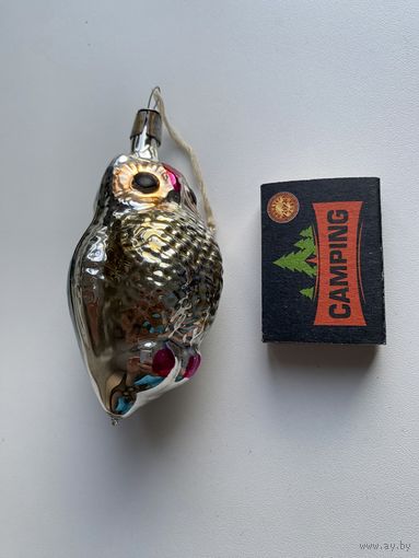 Ёлочная игрушка. Сова. Филин. Крупный. СССР.